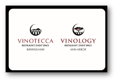 Vinology and Vinotecca logos on white background